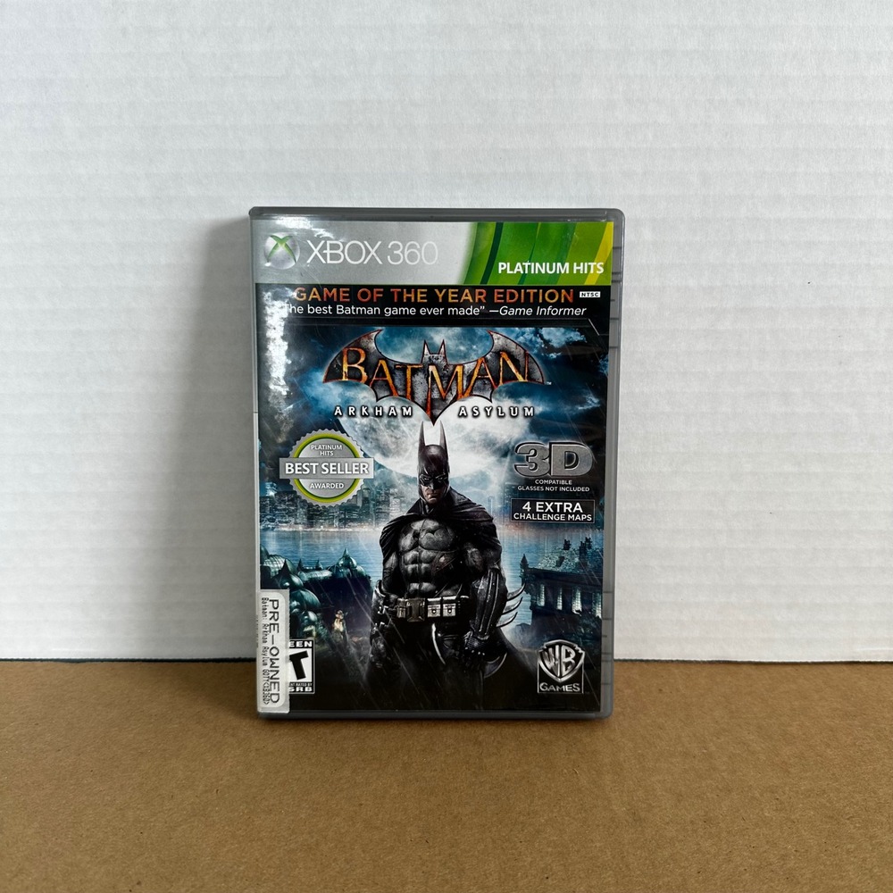 Xbox Batman Arkham Asylum Game of the Year Edition Xbox 360 Good Platinum Hits